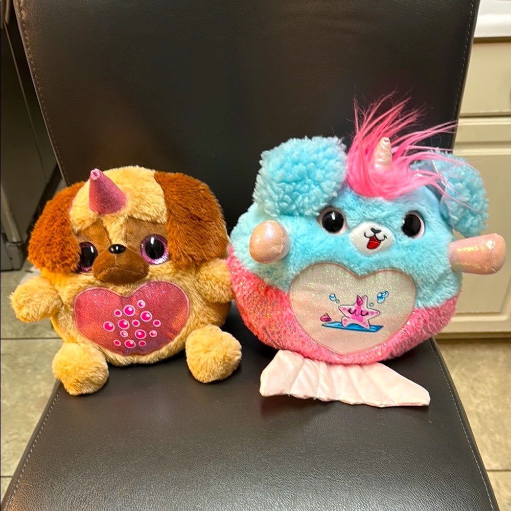 Plush Unicorn Dog and Narwhal Set - Brown and Blue